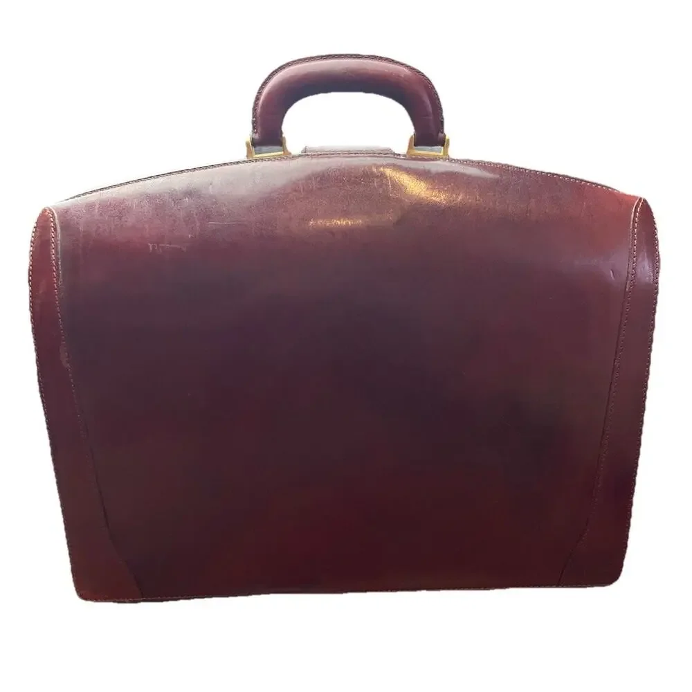 Bosca Old Leather Partners Briefcase Burgundy With Key